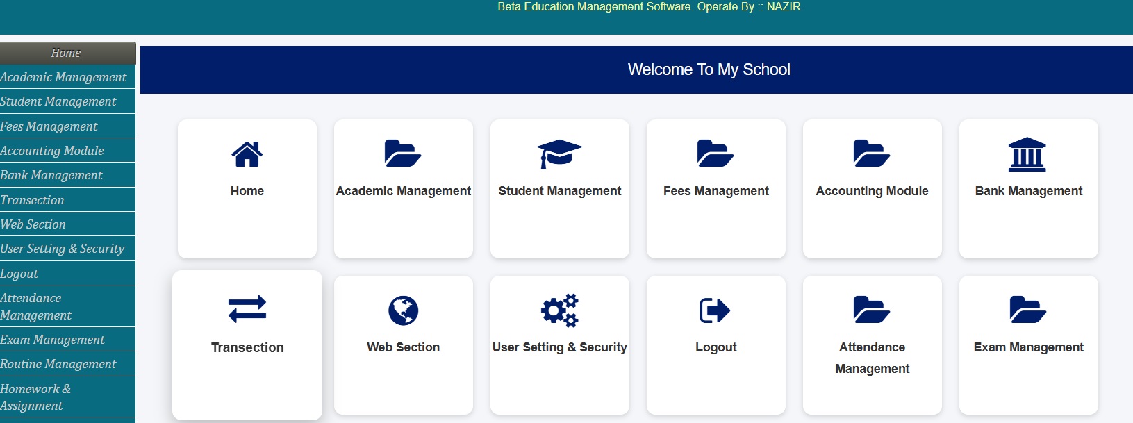 School Management Software Dashboard in Bangladesh